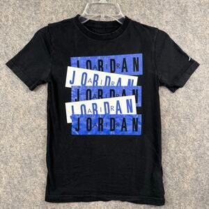 Air Jordan Boy’s Girl’s T Shirt Black Royal Blue White Youth Size Medium